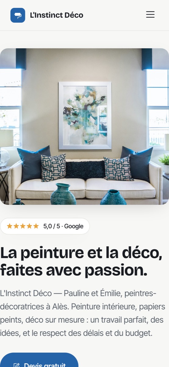Site d'une entreprise de peinture et décoration à Alès